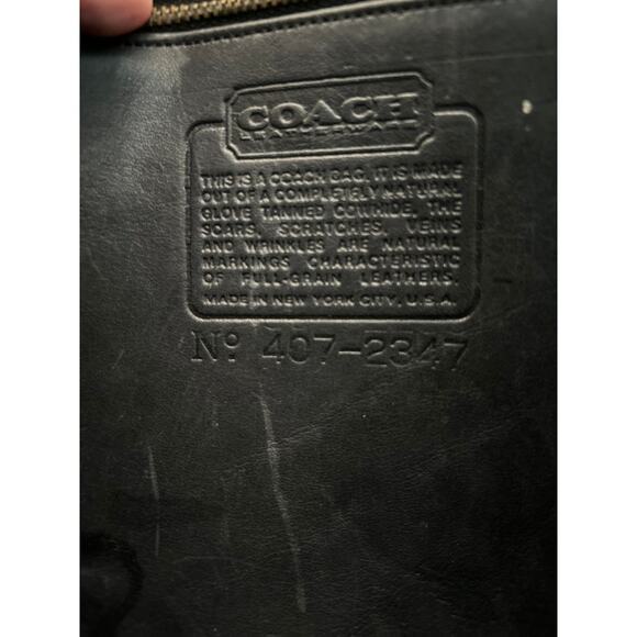Vintage Coach 9585 Saddle Pouch Black Leather Crossbody NYC Made 1970s Brass - Picture 6 of 15